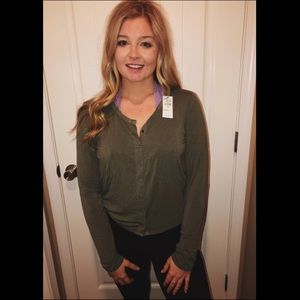 Green female long sleeve top